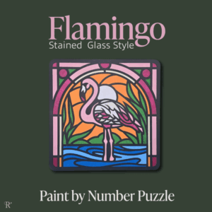 Stained Glass Style Flamingo | Paint by Number Puzzle